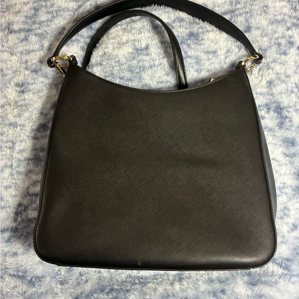 NWOT Kate Spade Perry Elegant Black Leather Shoulder Bag w Strap New York Perry - Picture 3 of 8